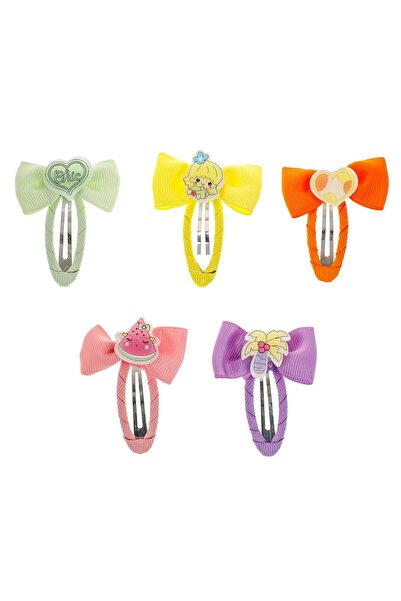 OEM Set of 3D Colorful Metal Bow Hair Clips for Children 5cm - 5pcs