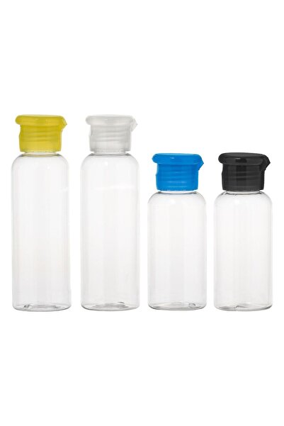 OEM Set Sticlute de Calatorie Transparente cu Capac Colorat in Gentuta 80ml &...