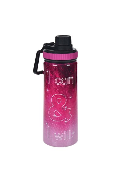 OEM Fuchsia Shine Stainless Steel Water Bottle with "I Printed - 700ml