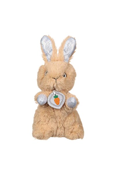 OEM Brown White Holographic Glitter Plush Rabbit - 21cm