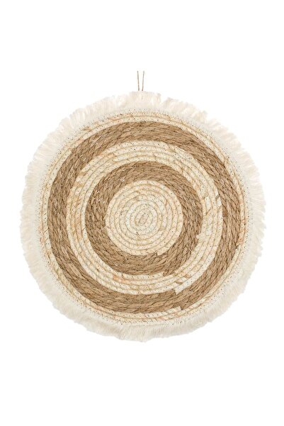 OEM Ecru Beige Round Wall Decoration with Fringes 40cm
