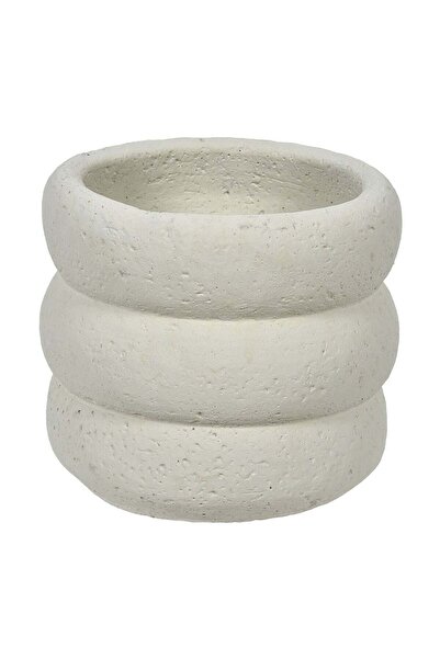 OEM White Round Flower Pot Mask with Round Shapes Ø14x13cm - 1.2l