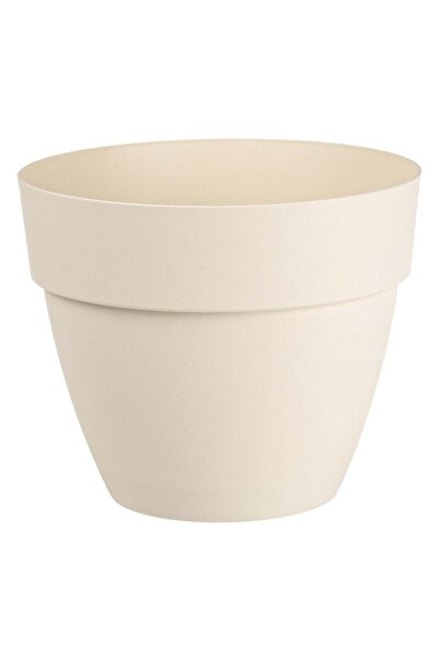 OEM Plastic Flower Pot with Drainage System Vanilla Ø25x21cm - 7L