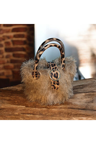 Bif Candle Studio Kaz Tüyü İpten Örülmüş Leopar Detaylı El Yapımı Orta Boy Ta...