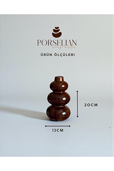 Porselian Dekoratif Beton Balon Vazo -Modern Minimalist Salon ve Kitaplık Aks...