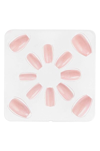 OEM False Nails with Glue Iridescent Pink Almond - 12pcs