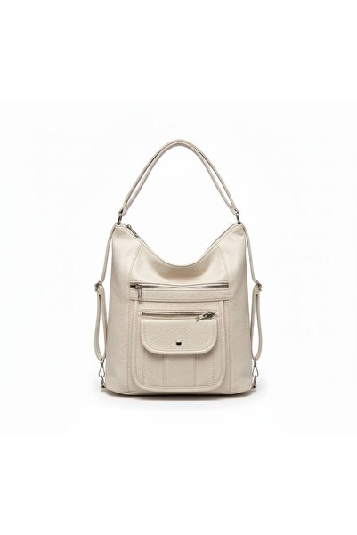 Çanta Trend Soft Textured Shoulder Bag with Leather-Look Cover Details |   Ti...