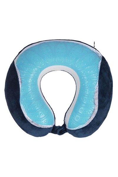 OEM Anatomical Travel Pillow with Memory Foam & Cooling Gel Blue 27cm