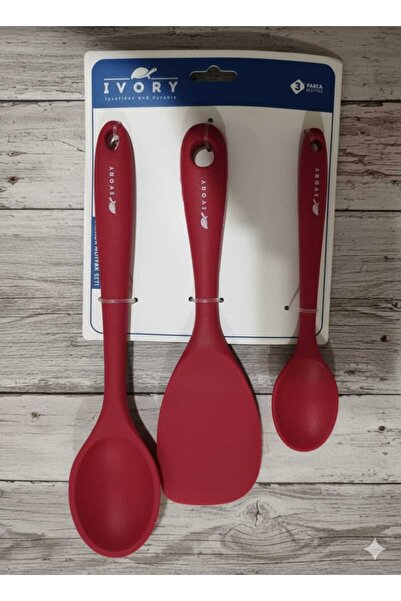 Okumuş Home IVORY Silikon Kaşık Seti 3'lü
