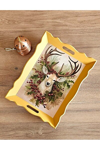 panda hediyelik Handmade Wooden Painting Tray - Whispering Winter Collection ...