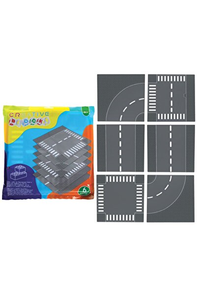 OEM Σετ Λευκό-Γκρι Βάσεων με Σχέδιο Δρόμου για Τουβλάκια Κατασκευών 25,5x25,5...