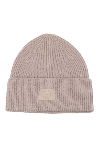 OEM Beige Knitted Hat with Beige Vignette for Women