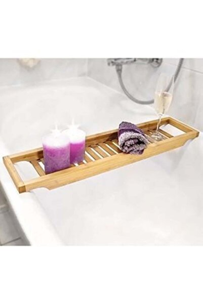 AVA Bamboo Bathtub Holder, Relaxing Bathroom Organizer, 65.9x14cm