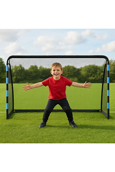 OEM Poarta de Fotbal Metalica Neagra 180x60x120cm