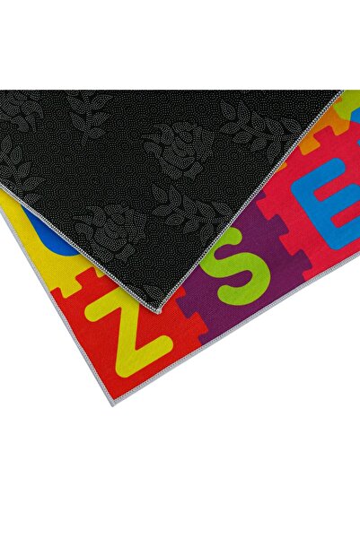 OEM Covoras Decorativ Dreptunghiular Colorat Model Puzzle cu Litere 120x90cm