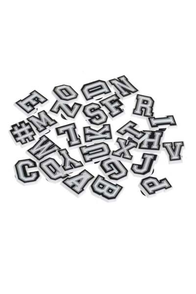OEM Accessories Decorated Clogs Letters & # Black White - 27pcs