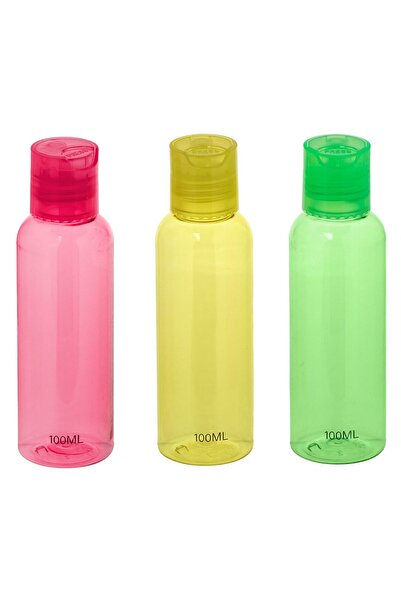 OEM Set of 3 Multicolored Transparent Travel Bottles 100ml