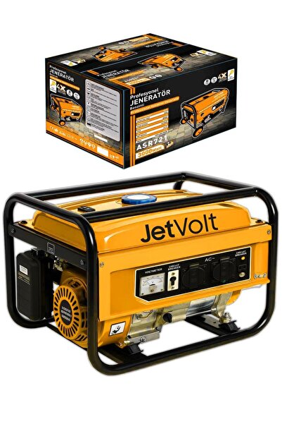 JetVolt 3 kVA 3000W Profesyonel Benzinli Monofoze Jeneratör Marşlı - Sarı