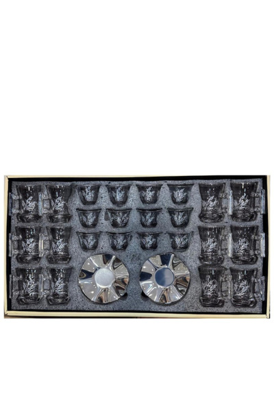 Urbanza 36-Piece Luxury Arabic Tea & Coffee Glass Set with Saucers | Elegant ...