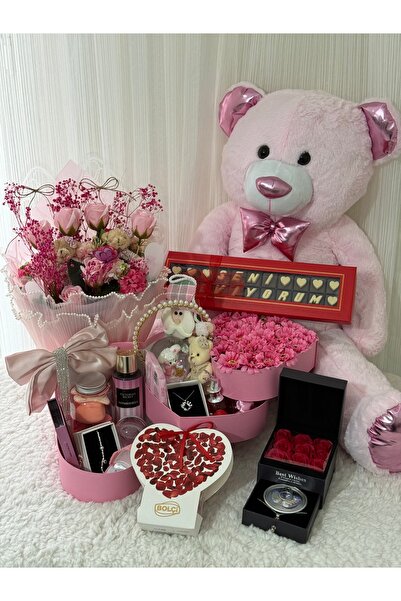 pink collection Pembe papatyam büyük lüx hediye kutusu