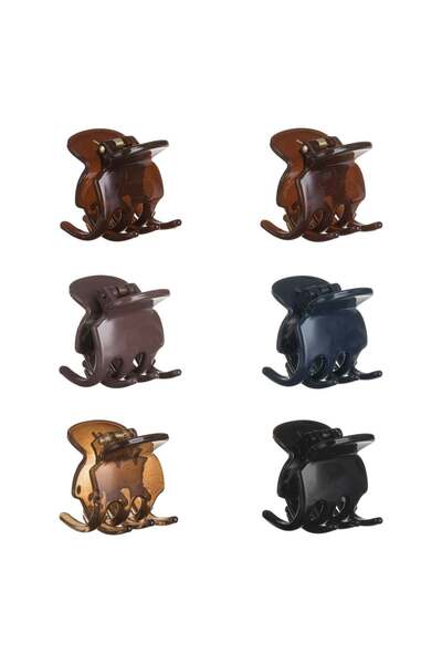 OEM Set of 6 Shiny Hair Clips in Different Colors for Women 3.5cm