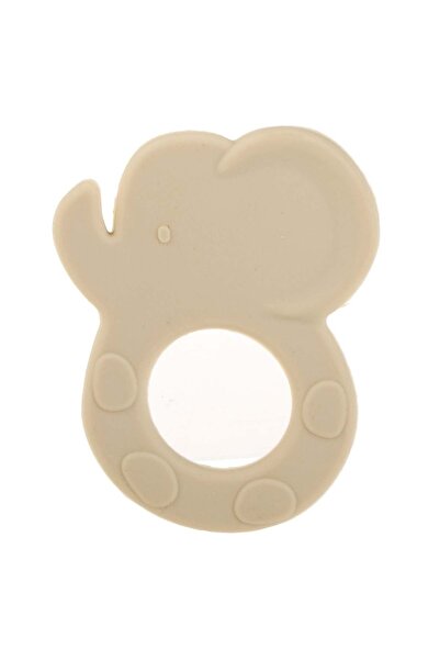 OEM Silicone Teething Toy with Elephant Pattern Beige 8x9.5cm