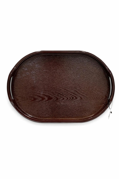 Urbanza Oval Wooden Serving Tray Brown Finish