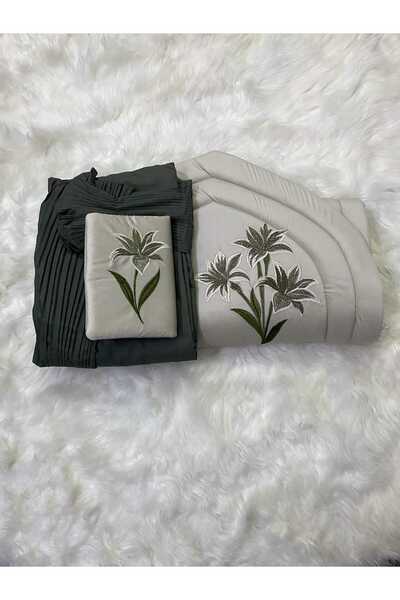 Nusuk طقم سجادة صلاة اسفنج تركي مطرز 2 سم مع شرشف قطن خامة درجة اولى لسنا الو...