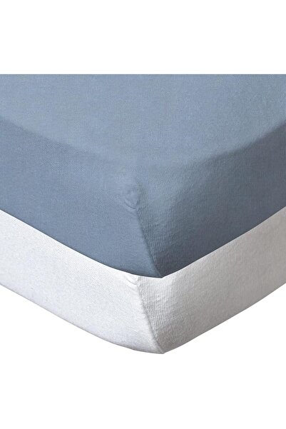 Babycalin Fitted Sheet Set by Babycalin, White/Sky Blue, Size 70x140 cm