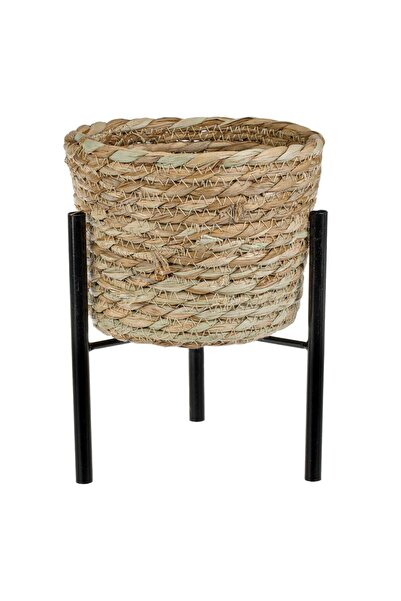 OEM Masca Ghiveci din Paie cu Baza Metalica Ø15x19.5cm