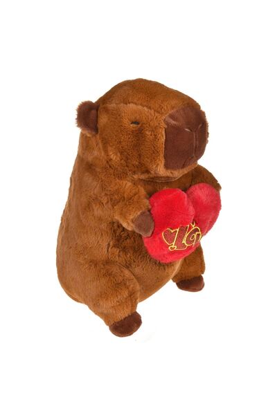 OEM Jucarie de Plus Capybara cu Inima Rosie 28x24x40cm