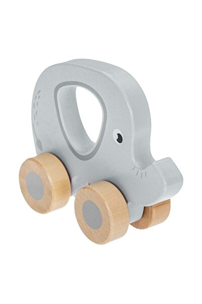 OEM Jucarie din Lemn Elefant Gri cu 4 Roti 10.5x12.8x4.5cm