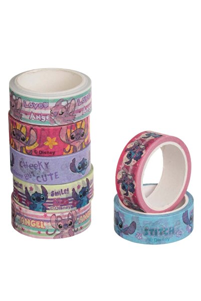 OEM Set Benzi Adezive Washi Tape Colorate cu Model Stitch 5mx1.5cm - 7buc