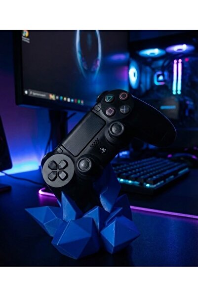 Merka Gamer Kristal Tasarım Mavi Oyun Kolu Standı - PS5, PS4, Xbox Uyumlu Mas...