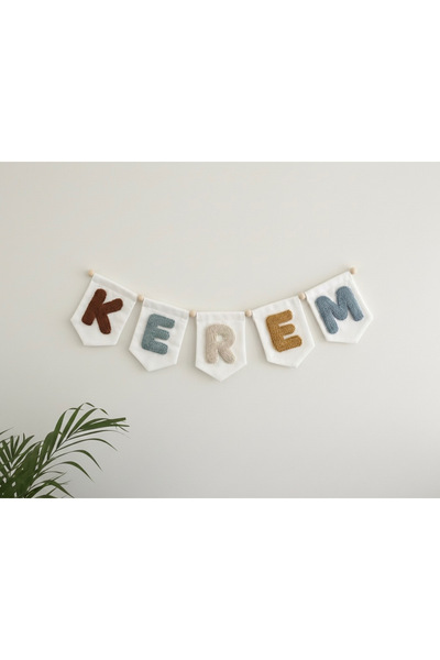 Goong Punch 5 harf İsimli Flama Banner Kapı Süsü&Duvar Süsü