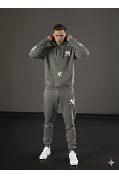 ALİ.COM Unisex Ny Printed Tracksuit Set | Hoodie- Hooded Sweatshirt Sweatpant...