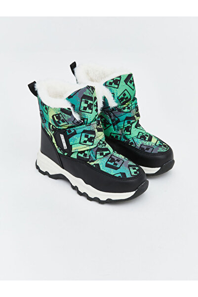 LC Waikiki Siyah Minecraft Baskılı Erkek Çocuk Kar Botu