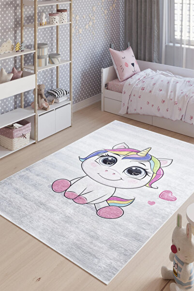 HaLıFoRuM Yıkanabilir Kaymaz Tabanlı Çocuk Odası Halısı KİDS-2034