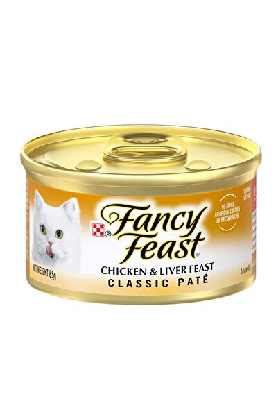 Fancy طعام القطط فيست كلاسيك بالدجاج والكبد، 85 غرام