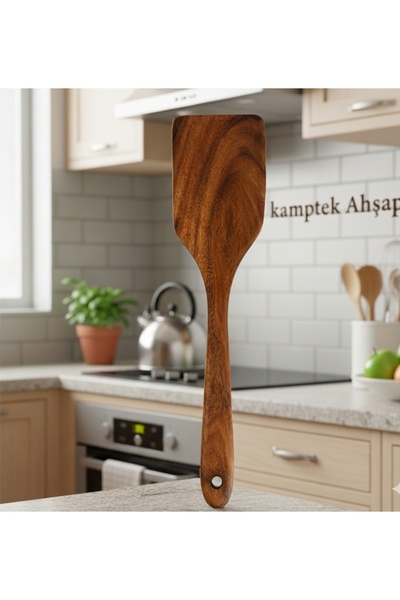 Spatula ملعقة خشبية للتقديم والطهي من كامبتيك - مصنوعة من خشب الأكاسيا بنسبة ...