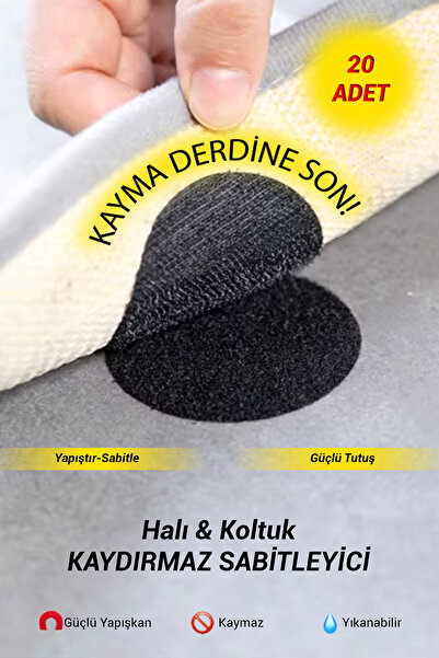 THOMAX 20'li Halı Kilim Koltuk Örtüsü Sabitleyici Kaydırmaz Cırt Yıkanabilir ...