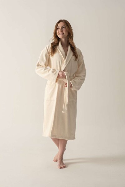 Cadeluz La Vera Pima Pamuk Bornoz Krem