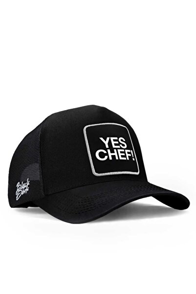 BlackBörk Yes Chef Logolu Siyah Trucker Şapka