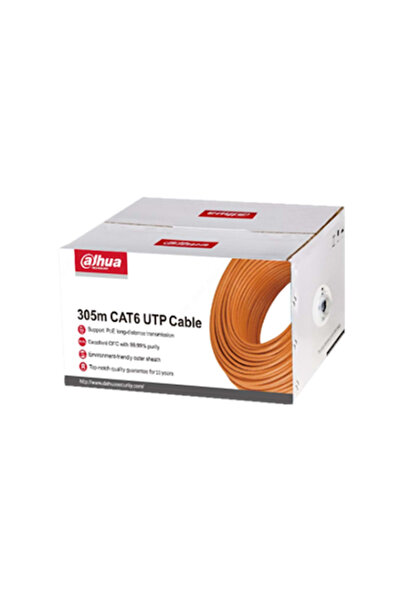 DAHUA DH-PFM920I-6UN-C، CAT6 305 متر، 24AWG 0.53 مم، UTP، 100% نحاس، PVC، كاب...