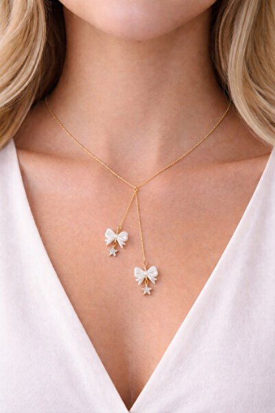 ALYA Çift Fiyonk Yıldızlı kolye