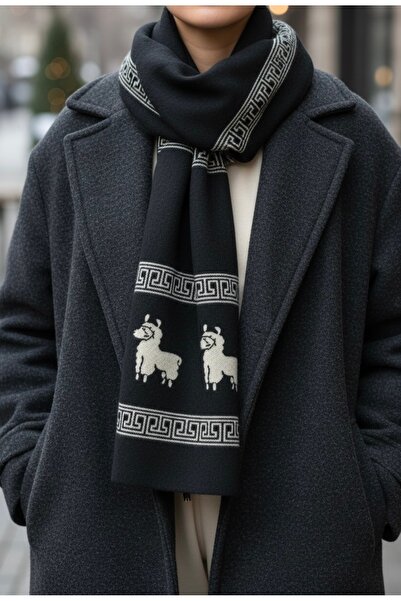 CROATE تصميم خاص منقوش على الوجهين من الفسكوز - أسود مع نقوش