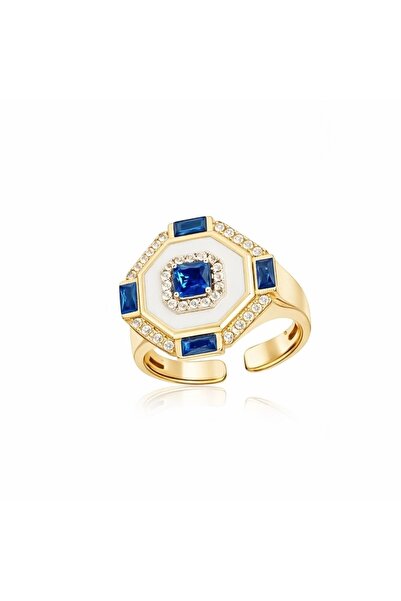 neslyaccessories Enamel Adjustable Colorful Stone Ring