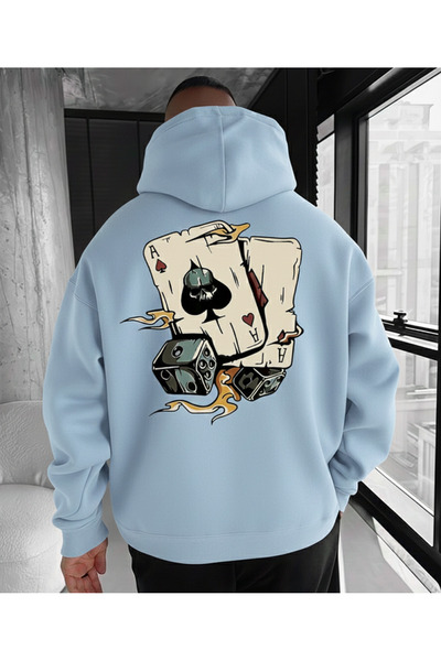 Mayer Butik Unisex Men/Women Poker Card Printed Cotton Oversized Hooded Sweat...