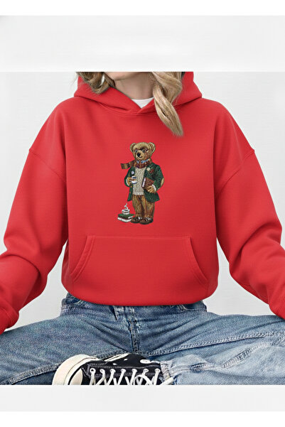 Mayer Butik Unisex Men/Women Cute Bear Custom Printed Cotton Oversized Hooded...