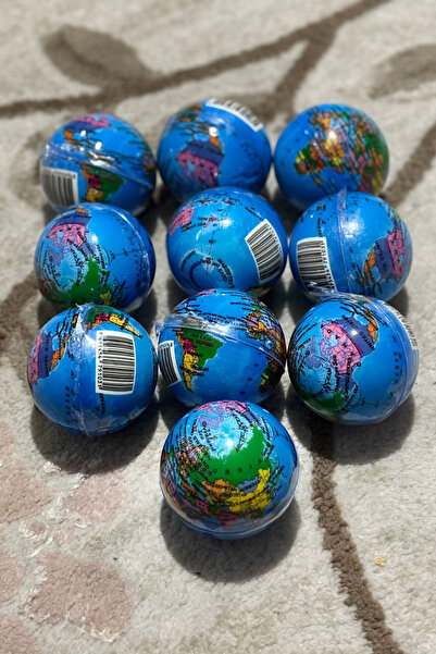 MİNGODAN 10 Adet Dünya şeklinde stres topu Karne Doğumgünü bilek sitres top 10lu